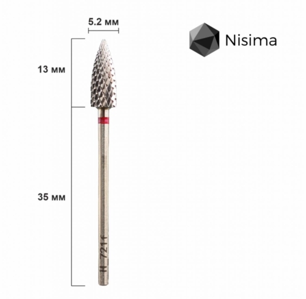 Nisima Nail Drill Bit for Removal Sharp Red Cone, H_721f