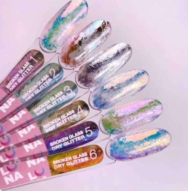 LUNAmoon Broken Glass Dry Glitter Set, 6pcs - - 1 -