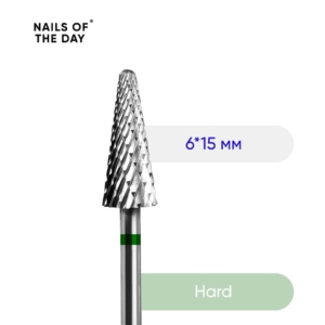 NALSOFTHEDAY Carbide Nail Drill Bit for removal Green Cone, 6 x 15mm