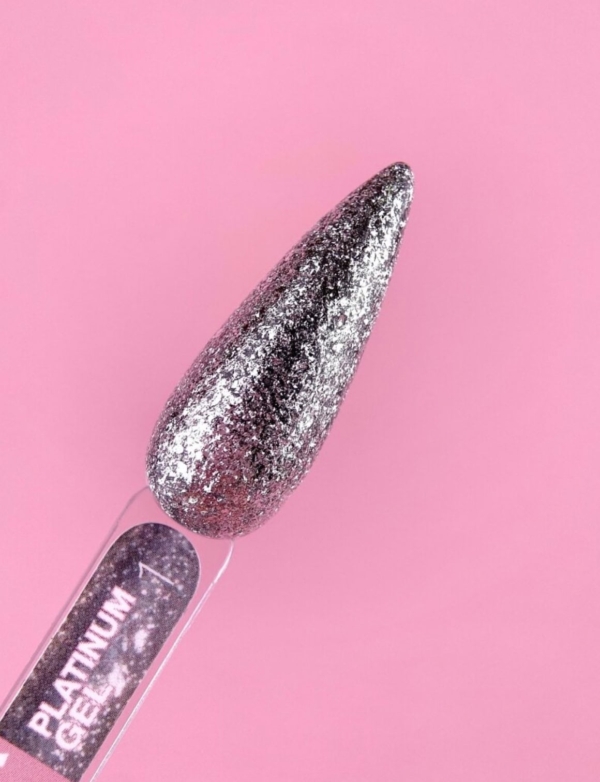 LUNAmoon Glitter for Nails Platinum gel #01