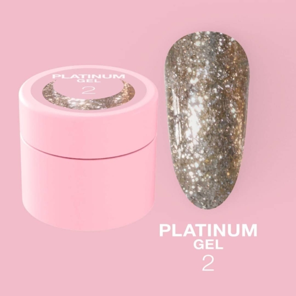 LUNAmoon Glitter for Nails Platinum gel #02