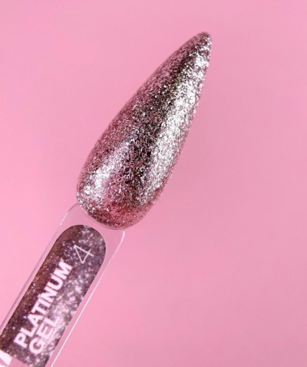 LUNAmoon Glitter for Nails Platinum gel #04, 5ml - - 1 -