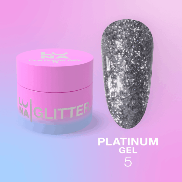 LUNAmoon Glitter for Nails Platinum gel #05