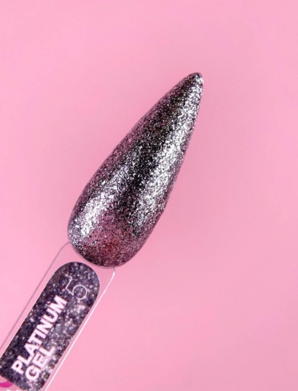 LUNAmoon Glitter for Nails Platinum gel #05, 5ml - - 1 -