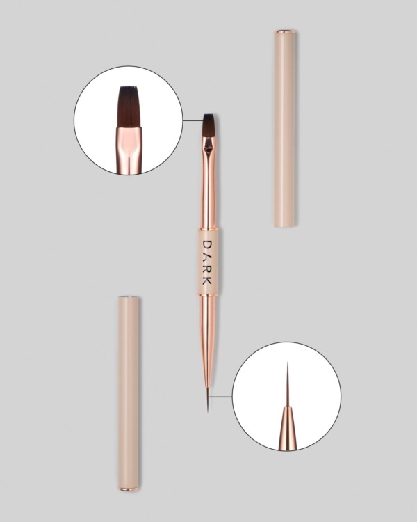 DARK Double-Sided Brush Liner 11mm + Flat Square Gel 9mm
