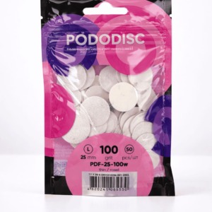 PODODISC STALEKS PRO L Disposable Files for Pedicure Disk (25mm) 100 Grit, 50pcs