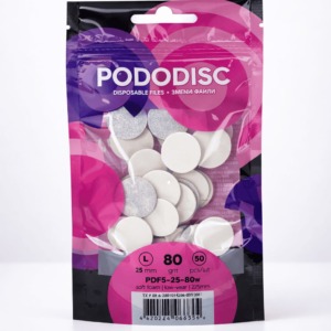 PODODISC STALEKS PRO L Disposable Files for Pedicure Disk with a soft foam layer (25mm) 80 Grit, 50pcs