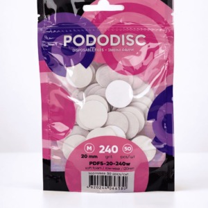 PODODISC STALEKS PRO M Disposable Files for Pedicure Disk with a soft foam layer (20mm) 240 Grit