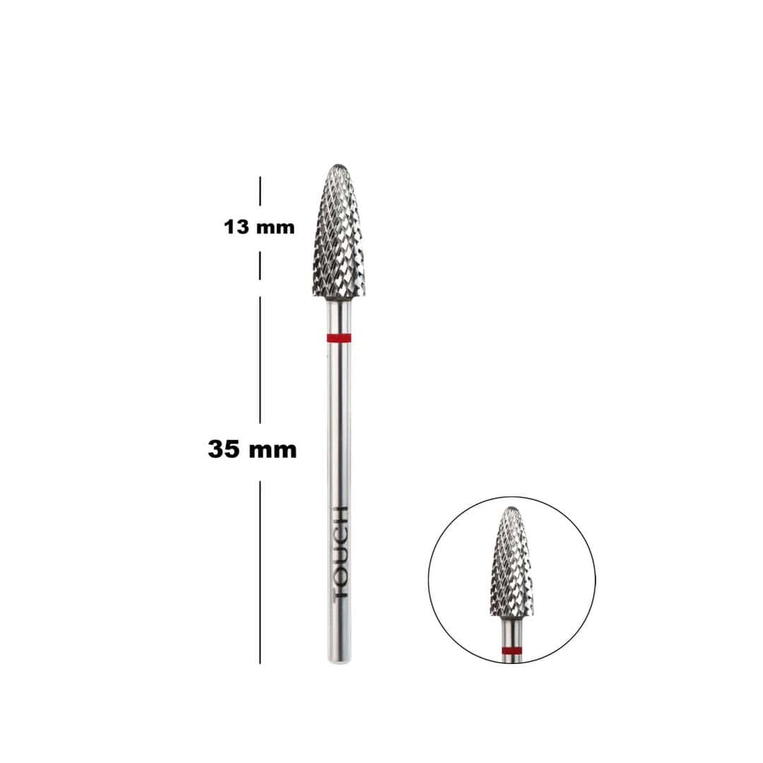 TOUCH Carbide Nail Drill Bit Red Cone for Gel Polish Removal & Nail Correction TOUCH Carbide Nail Drill Bit Red Cone for Gel Polish Removal & Nail Correction