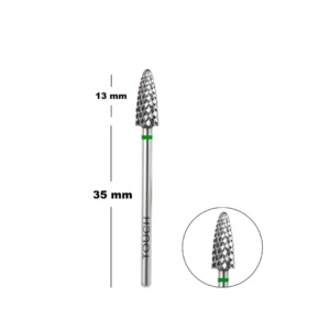 Touch Carbide Nail Drill Bit Green Cone for Hard Gel, Acrylic & Acrygel Removal
