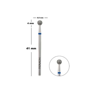 Touch Diamond Ball Nail Drill Bit 4.0mm Blue Medium Grit – Cuticle Removal & Dry Skin Cleaning