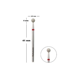 Touch Diamond Ball Nail Drill Bit 4.0mm Red Fine Grit – Cuticle Removal & Skin Polishing