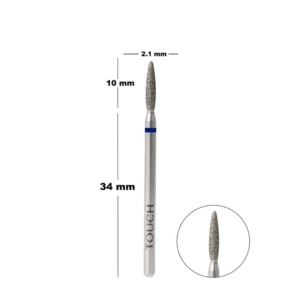 Touch Diamond Nail Drill Bit Safe Flame 2.1 Blue Medium Grit – E-File Cuticle Cleaning & Nail Prep