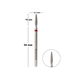 Touch Diamond Nail Drill Bit Safe Flame 2.1 Red Fine Grit – E-File Cuticle Cleaning & Nail Prep