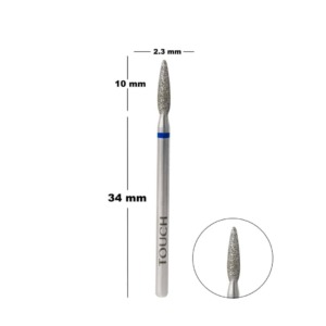 Touch Diamond Nail Drill Bit Safe Flame 2.3 Blue Medium Grit – E-File Cuticle Cleaning & Nail Prep