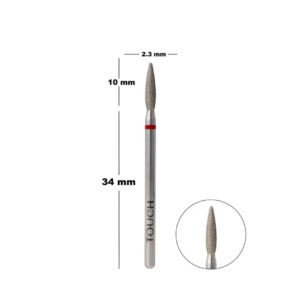 Touch Diamond Nail Drill Bit Safe Flame 2.3 Red Fine Grit – E-File Cuticle Cleaning & Nail Prep