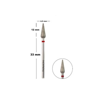 Touch Drop Diamond Nail Drill Bit 4.0mm Red Fine Grit – Cuticle Cleaning & Pedicure