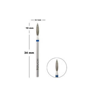 Touch Flame Diamond Nail Drill Bit 2.3mm Medium Blue Grit