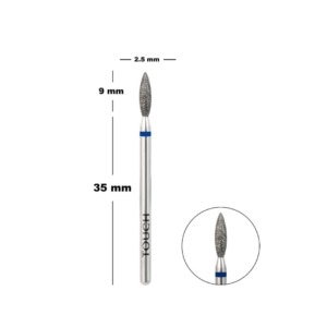 Touch Flame Diamond Nail Drill Bit 2.5mm Blue Medium Grit